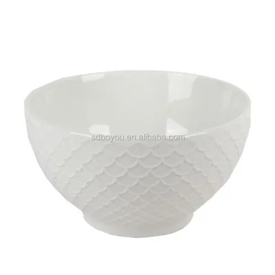 Embossed Scale White Ceramic Dinnerware Set Embossed Scale White Ceramic Dinnerware Set
